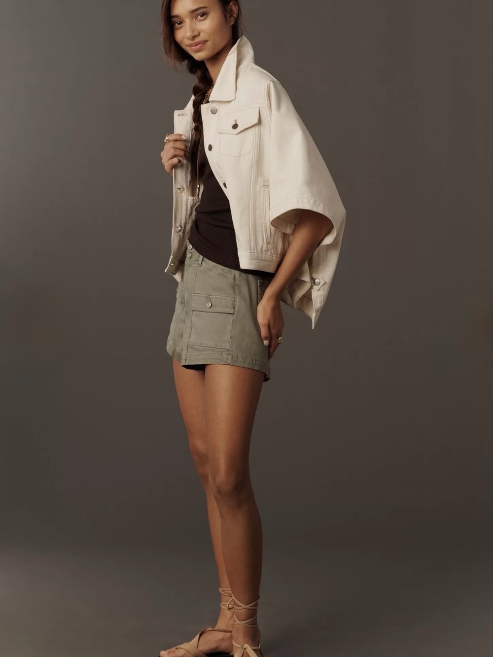 Anthropologie Pilcro Weston Cape Denim Boyfriend Jacket Sz S/M NWOT - Picture 7 of 8